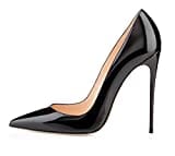 EDEFS Damen Klassische Pumps Bequeme High Heels Elegante Schuhe Spitze Stiletto Pumps Schwarz Größe EU41