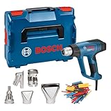 Bosch Professional Heißluftgebläse GHG 23-66 (bis zu 650 °C, 4 anpassbare Programme, inkl. Düsen, Wärmeschrumpfschlauch-Set, L-BOXX)