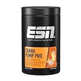 ESN Crank Pump Pro, Peach Iced Tea, 450 g, Pre Workout Booster, für maximalen Muskelpump, Performance und Regeneration, geprüfte Qualität - made in Germany