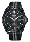 Pulsar Sport Herren-Uhr Solar Edelstahl mit Textilband PX3179X1