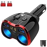 PD3.0 Zigarettenanzünder Verteiler 150W: 12V Kfz Adapter USB C Auto Ladegerät 2 Mehrfach Steckdose Netzteil DC 24V Stecker Splitter mit Schalter 3 USB Anschlüsse für Handy GPS Sitzheizung DashCam Navi