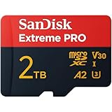 SanDisk Extreme PRO microSDXC UHS-I Speicherkarte 2TB + SD Adapter & RescuePRO Deluxe (Für Smartphones, Actionkameras oder Drohnen, Übertragung bis zu 250 MB/s, 5K, 4K UHD, A2, Class 10, U3, V30)