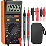 Proster LCR Messgerät Digitaler LCR Multimeter für Kapazitäts Induktivitäts Widerstand Testen mit LCD Überspannung Anzeige enthält Batterie Krokodilklemme Mini Schraubendreher und Tasche- Orange