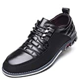 COSIDRAM Herren Schuhe Business Freizeitschuhe Klassische Mokassins Atmungsaktiver Slipper Komfort Wanderschuhe Flache Fahrschuhe Schwarz 45