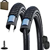 Schwalbe Marathon Plus Tour Reifen 28x2.15 | 55-622 HS619 Reflex Unplattbar mit AV Schlauch [ Set 2 Stück ]