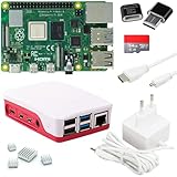 Raspberry Pi 4 8GB Starter-Set | 64GB SD Karte | USB-C Netzteil 15W | Gehäuse | 4K Micro HDMI Kabel | Kühlkörper Set | Raspberry Pi 4 Model B 8GB RAM