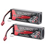 GOLDBAT RC Akku 6200 mAh Lipo Akku Lipo Batterie 80C 2S 7,4V mit Female T-Stecker Batterie Ersatzakku für RC Auto Flugzeug Helikopter Boot Buggy LKW usw. (2 Packs) …