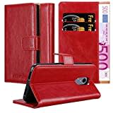 Cadorabo Hülle kompatibel mit Cubot NOVA aus Premium Kunst Leder Flip Klappbare Stoßfeste Magnetische [Standfunktion] [Kartenfächern] Cover Hülle für Cubot NOVA Tasche in Rot