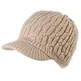 Comhats 50% Wolle Winter Schirmmütze Damen Strickmütze mit Schirm Warme Beanie Skimütze Outdoor Beige