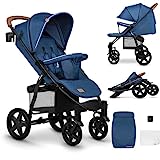 LIONELO Annet Plus Buggy bis 22 kg mit Liegefunktion, Kinderwagen klein zusammenklappbar mit Zubehör, Eva-Schaum-Räder, Moskitonetz, Fußdecke Getränkehalter, Korb