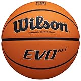 Wilson Basketball EVO NXT FIBA Game Ball, Mischleder, Ideal für Hallen, Größe 7, Braun, WTB0965XB