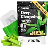 Nuubu Detox Fußpflaster, Entgiftungspflaster Füße(30 pflaster) für Stressabbau & Tiefschlaf Natürliche Fußpads mit Bambusessig und Ingwerpulver zur Entfernung von Giftstoffen und Reinigung des Körpers