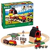 BRIO World 33719 Bahn Bauernhof Set - Holzeisenbahn mit Bauernhof, Tieren und Holzschienen - Kleinkinderspielzeug empfohlen ab 3 Jahren, tolles