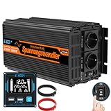 EDECOA Wechselrichter 2500w Reiner Sinus Spannungswandler 12v 230v LCD 2X USB und Fernbedienung wandler 2500w und kurzfristige Spitze 5000w Inverter