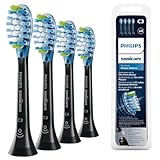 Philips Sonicare Original C3 Premium Plaque Defence Standard Schallzahnbürstenköpfe - 4er-Pack in Schwarz (Modell HX9044/33)