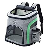 REAYOU Haustier Reise Rucksack Haustier Rucksäcke haustiertragetasche Atmungsaktive Outdoor Faltbarer für Hunde und Katzen (Green-L)