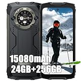 Blackview BV9300 Pro 24GB+256GB Outdoor Handy ohne Vertrag, MTK G99, 6,7" FHD+ 2.4K Doppel Bildschirm, 64MP+32MP, Android 13, 15080mAh, 4G LTE Outdoor Smartphone Wasserdicht IP68 NFC GPS OTG, Schwarz