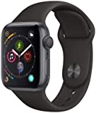 Apple Watch Series 4 (GPS, 44MM) Aluminiumgehäuse Space Grau mit Schwarz Sportarmband (Generalüberholt)