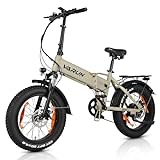 VARUN E Bike Klappbar 20 Zoll, Elektrofahrrad mit 48V13Ah Li-Ionen-Batterie, Reichweite max. 100-120KM, E-Bike 7-Gang Getriebe, 5 PAS LCD-Display, 20 * 4.0 rutschfeste Fat Tire E-Fahrrad