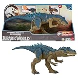 Mattel Jurassic World Ruthless Rampage Allosaurus Dinosaurier-Spielzeug, Actionfigur mit kontinuierlichen Beißangriffen, Brüllgeräuschen und per Knopf aktivierten, hochentwickelten Kampfstacheln HRX51