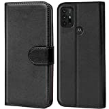 Verco Handyhülle für Motorola Moto G30 Hülle, Moto G20, Moto G10 Bookcase Tasche Flipcover für Motorola G30 / G20 / G10 Case [Kartenfächer/Aufstellfunktion], Schwarz