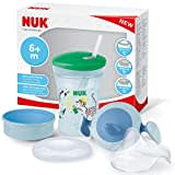 NUK 3-in-1 Trinklernset mit Trainer Cup Schnabeltasse (6+ Monate), Magic Cup 360° Trinklernbecher (8+ M) & Action Cup Trinkflasche Kinder (12+ M) | 230 ml | BPA-frei | grüner Leopard