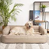 PillowPrim Hundebett, Möbel für Tiere, Katzenbett, Abnehmbar Bezug, Hundekorb, Hundekissen, Hundeliege, Schlafplätze, Hundesofa, Beige, XXL: 117x79 cm