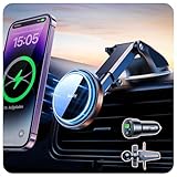 Auckly 15W Magsafe Autohalterung mit Ladefunktion,【Saugnapf】 Ladegerät Auto Qi Wireless Car Charger KfZ Handyhalterung für iPhone 12/13/14/15/16 Pro Max Mini Plus & Samsung S24 S23 S22 etc [A28-XP]