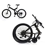 Futchoy 26” Klappfahrrad Klapprad 21 Gang Faltrad Camping Schwarz Lastgewicht 150kg