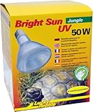 Lucky Reptile Bright Sun UV Jungle - 50 W Metalldampflampe für E27 Fassungen - Terrarium Lampe mit Tageslichtspektrum - Wärmelampe mit UVA & UVB Strahlung - UV Lampe für tropische Reptilien, 1 Stück (1er Pack)