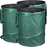 GardenMate 3x Pop-up Gartensack 160l - Selbstaufstellend aus robustem Polyester Oxford 600D Gewebe