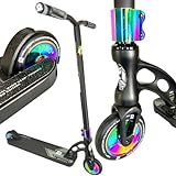 MGP Madd Gear VX10 Pro F26 LTD Stunt-Scooter Trick Park Tret Roller H=81cm Hollowcore Rollen Schwarz/Neochrome Rainbow Oilslick + Fantic26 Sticker