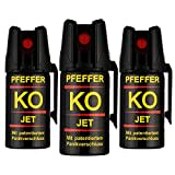 KO Pfefferspray Jet | Fog Verteidigungsspray | Abwehrspray Hundeabwehr | zur Selbstverteidigung | Sparset | Made in Germany (Jet 40 ML 3 STK)