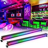 RGBW Wallwasher Strahler, UKing 336 LEDs 80W Bühnenlicht Bar Wash Lights Wall Washer Strip dmx512 Control Control DJ Bühnenbeleuchtung für Indoor Disco Party Kirche Geburtstag Bar Hochzeit, 2 Stück