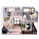 CUTEBEE Puppenhaus Miniatur mit Möbeln, Idee DIY hölzernes Puppenhaus-Kit, Maßstab 1:24 kreativer Raum(Cozy Time