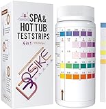 Bosike 6 in 1 Spa und Pool Teststreifen - pooltester chlor und ph, Alkalinität, Brom, Härte, gesamtes Chlor messgerät pool