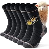 Alaplus Merino Socken Professionell Thermosocken Wandersocken Warme Socken Herren 43-46 Australien Wolly Gepolstert Trekkingsocken Winter Sportsocken Baumwolle Atmungsaktiv Laufsocken, 3 Paar, Schwarz