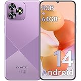 OUKITEL C53 Android 14 Smartphone Ohne Vertrag - 8GB +64GB/1TB Handy Ohne Vertrag, Octa Core 6,6" HD+ Smartphone, 13MP+5MP Kamera 4300mAh Handy, 4G Dual SIM Simlockfreie Handys, Gesicht, GPS, Violett