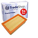 5x Trade-Shop Flachfalten-Filter Lamellenfilter für Kärcher NT 360 NT 360 Xpert NT 361 NT 361 Eco/Te/M NT 362 Eco NT 40/1 Tact NT 40 Tact L