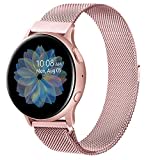 ZGCE Kompatibel mit Samsung Galaxy Watch Active/Active 2 40mm/44mm Armband, 20mm Edelstahl Mesh Metall Uhrenarmband für Gear Sport/S2 Classic/Garmin Vivo Active 3/Watch 3 41mm (20mm, Rosa)