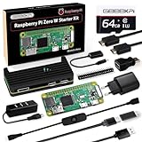 GeeekPi Raspberry Pi Zero W Starter Kit, mit RPi Zero W Aluminum Gehäuse, 64GB SD Karte, Netzteil, 20Pin Header, Micro USB to OTG Adapter, HDMI Kabel, HDMI Adapter, Switch Kabel and 4 Port USB Hub