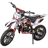 Actionbikes Motors Mini Kinder Crossbike Gazelle 49 cc - Scheibenbremsen - Sportluftfilter - Sportauspuff - Luftbereifung - Pocket Bike - Motorrad - Motocross - Dirt Bike - Enduro - Dirtbike (Rot)