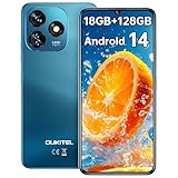 OUKITEL C51(18GB+128GB) Smartphone Ohne Vertrag - 6.8 Zoll 90Hz Android 13 Handy Günstig, 5150mAh Akku 13MP+5MP Kamera, Gesicht + Fingerabdruck,GPS, Dual SIM 4G Simlockfreie Handys,Blau