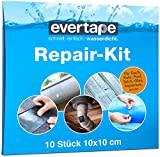 Everfix Evertape Repair Kit, Reparaturset, wasserdicht, Set zum Abdichten und Reparieren - auch auf nasser Fläche und unter Wasser verwendbar (10 x Tape 10 cm x 10 cm) transparent