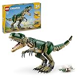 Lego Creator T.Rex, 3-in-1-Dino zum Umbauen in einen Triceratops oder Pterodaktylus, bewegliches Dinosaurier Modell für Kinder, Geschenk für Jungen und Mädchen 31151