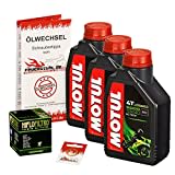 Motul 10W-40 Öl + HiFlo Ölfilter für Yamaha MT-07 /Moto Cage, 14-15, RM04 - Ölwechselset inkl. Motoröl, Filter, Dichtring