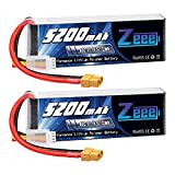 Zeee 3S LiPo Akku 5200mAh 11,1V 80C mit XT60 Steck für RC Auto, RC Flugzeug, RC Hubschrauber, RC Hobby (2 Packungen)