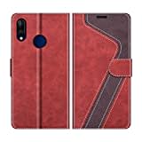 MOBESV Handyhülle für Wiko View 3 Lite Hülle Leder, Wiko View 3 Lite Klapphülle Handytasche Case für Wiko View 3 Lite Handy Hüllen, Modisch Rot