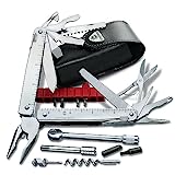 VICTORINOX, Schweizer Taschenmesser Swiss Tool X Plus Ratchet, 40 Funktionen, Multitool inkl. Kombi-Spitzzange, Feststellklinge, Silber