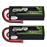 OVONIC 2s Lipo Akku 7,4V 6200mAh 50C mit T Stecker Hardcase Lipo Batterie Zellen für RC Auto Evader Truck Truggy BX Quadcopter Hubschrauber LKW Boot Flugzeug (2 Stück)